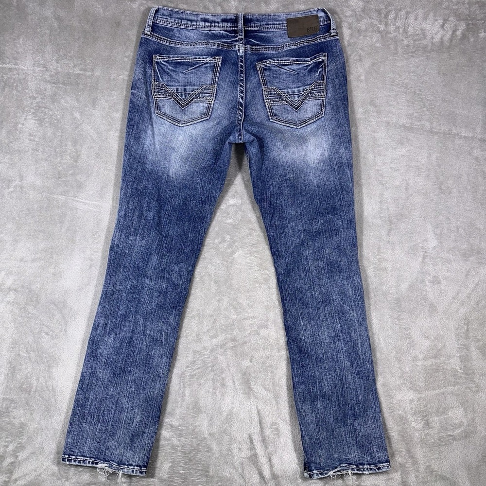 BKE Mason Straight Tapered Stretch Jeans Mens 33x32 (Fits 33x31) Blue Whiskered - Picture 9 of 11